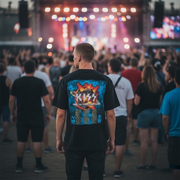 KISS End of the Road Tour 2020 Black Original Merch Concert T-Shirt Men’s Size M - Picture 4 of 5
